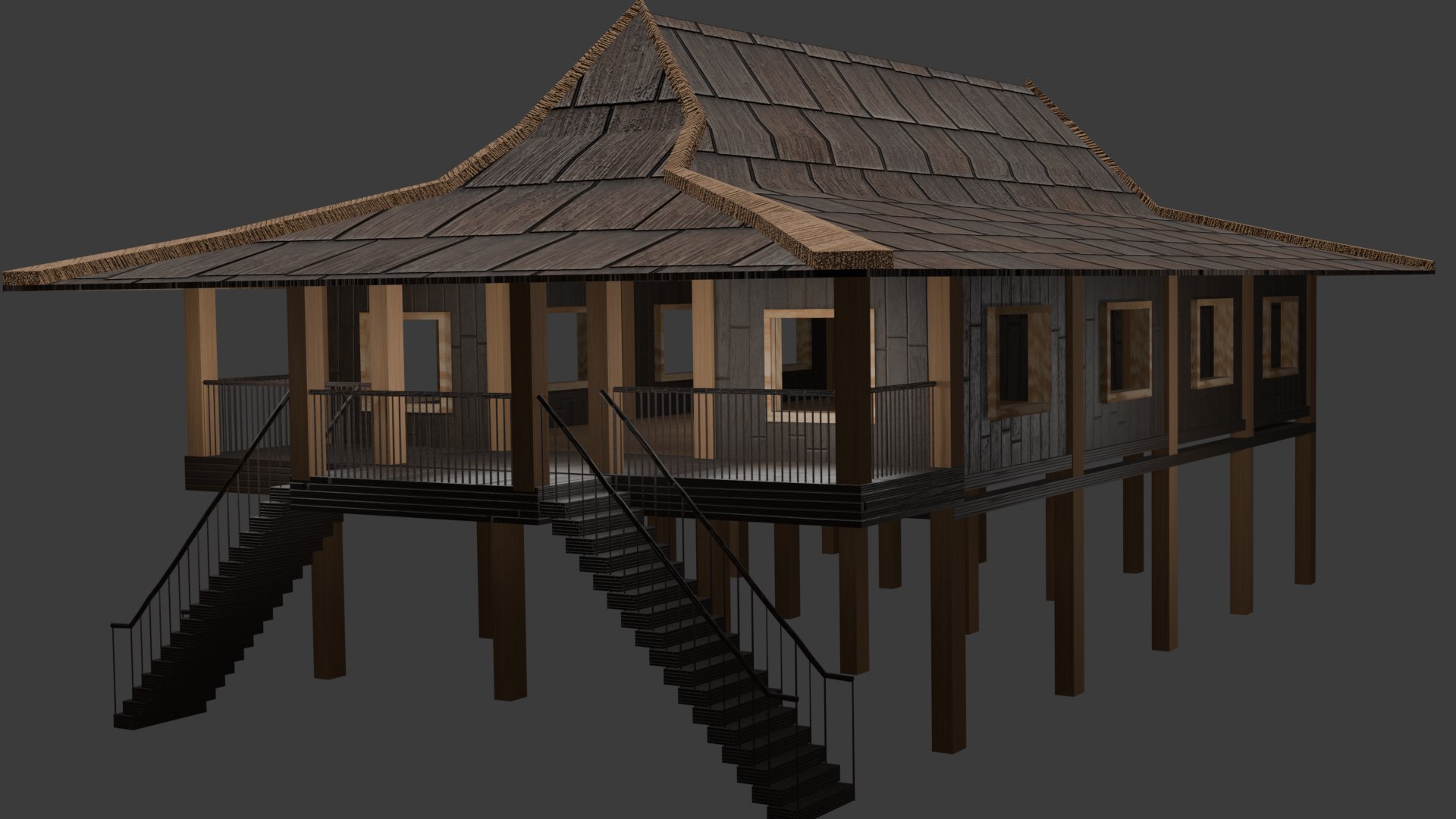 Traditional Building Model - TurboSquid 2315879