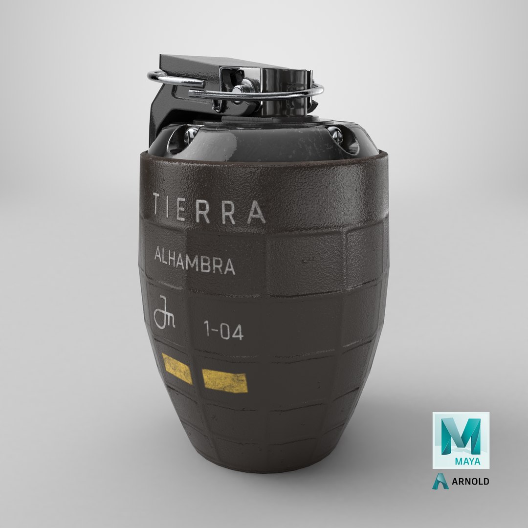 3D Hand Grenade  Alhambra D O M2 https://p.turbosquid.com/ts-thumb/tB/QdyzYT/1J/stemcell_maya_arnold_render/png/1718294440/1920x1080/fit_q87/301645041e82ffc50ac1da04edcdc9a5cff7b9bd/stemcell_maya_arnold_render.jpg