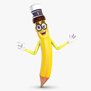 Cartoon Pencil Rigged