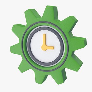 Green Work Time Gear Icon