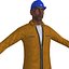 3d rigged worker man model