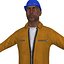 3d rigged worker man model