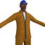 3d rigged worker man model