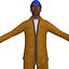 3d rigged worker man model