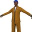 3d rigged worker man model