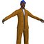 3d rigged worker man model