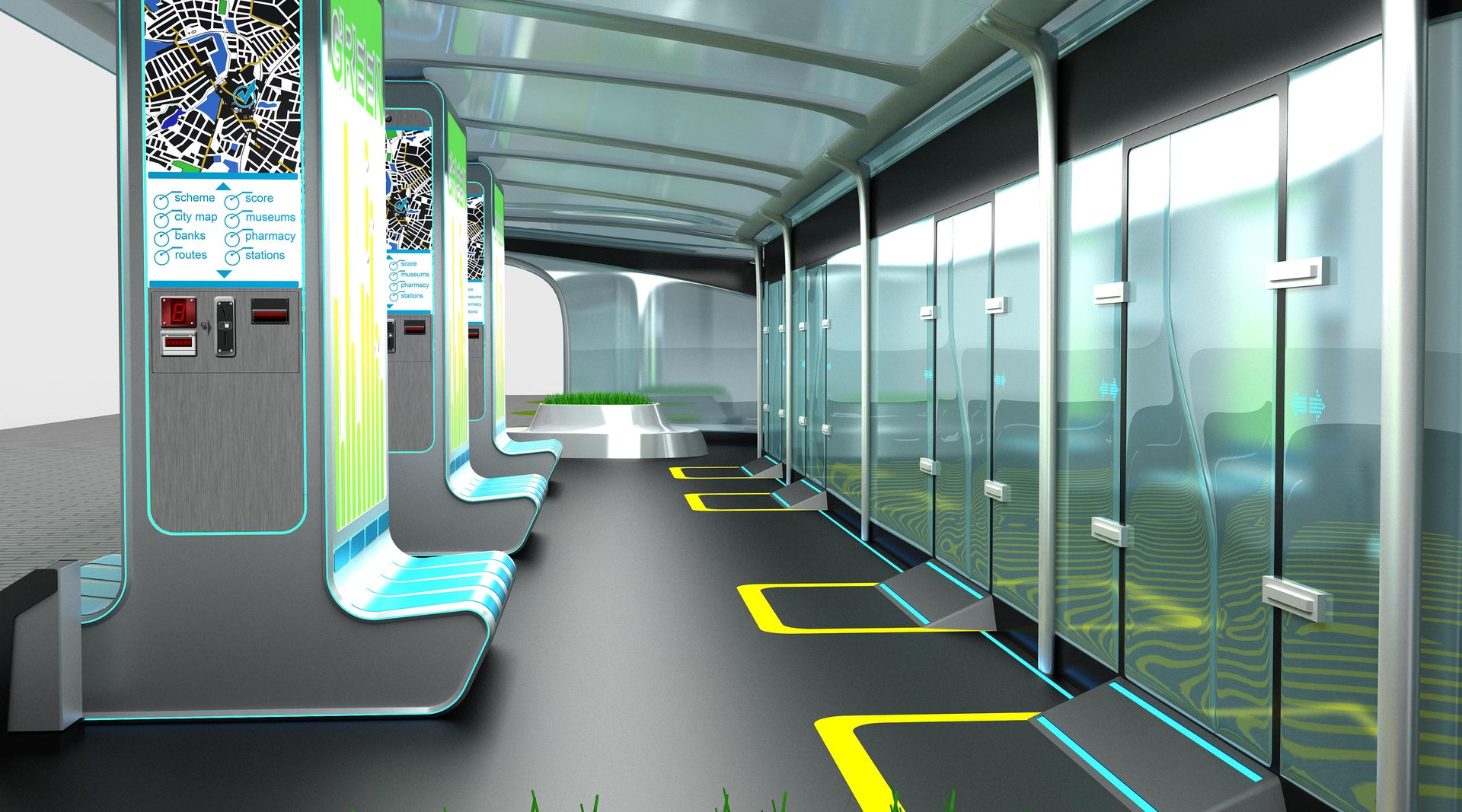 Bus Stop Design 3d Model