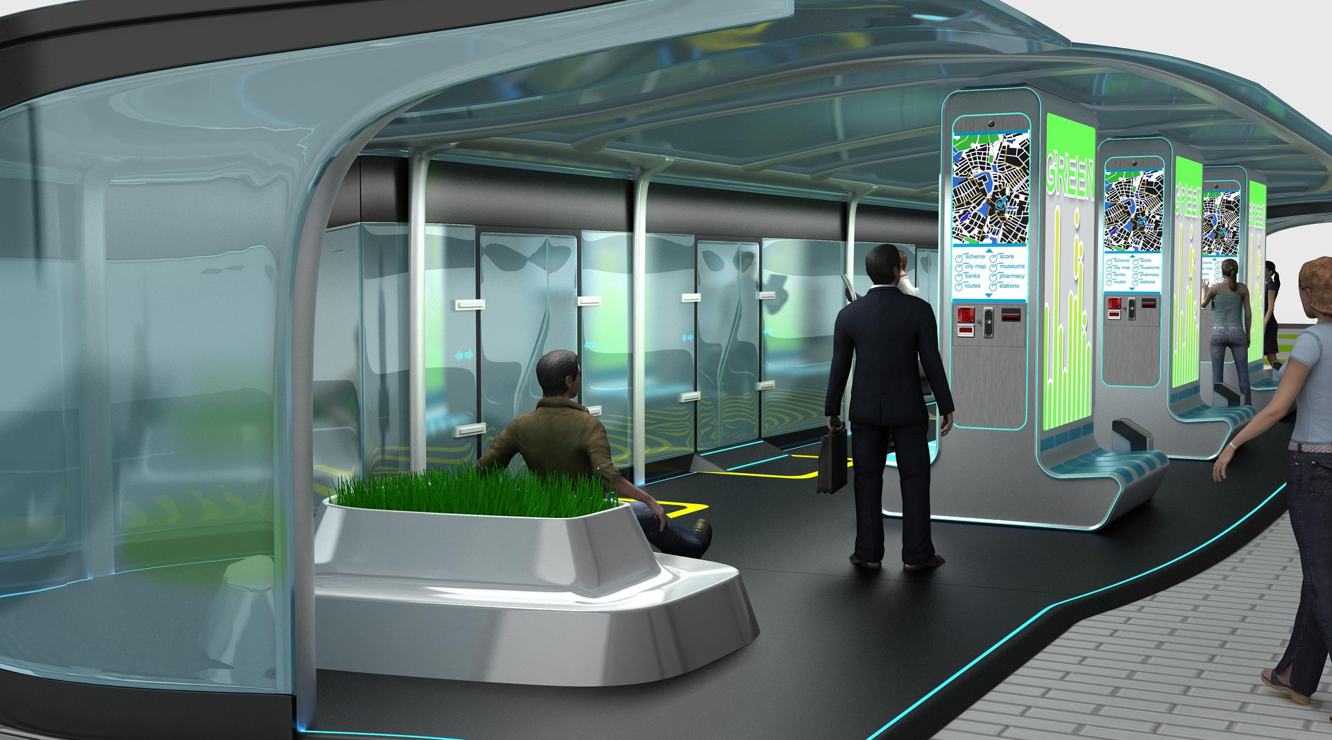 Bus Stop Design 3d Model