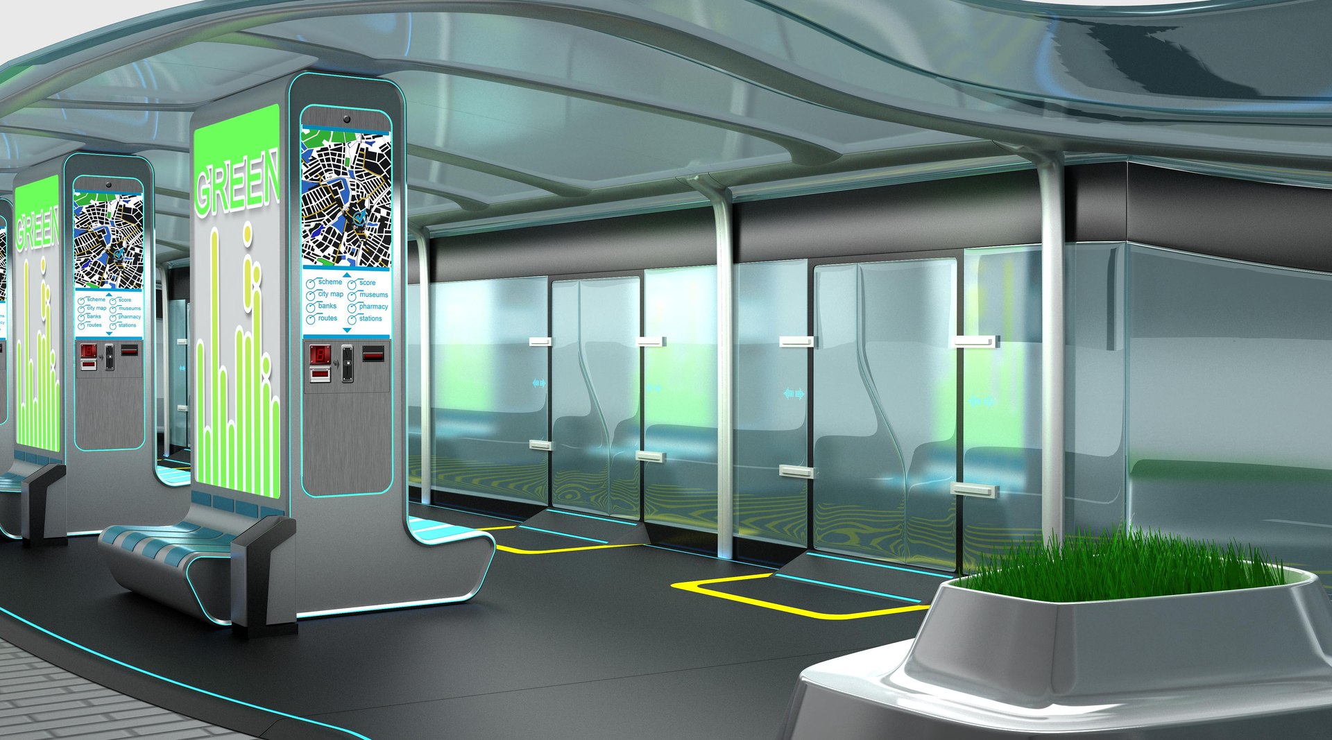 Bus Stop Design 3d Model