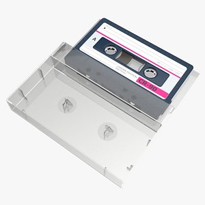 Audio cassette with cover 01 3D
