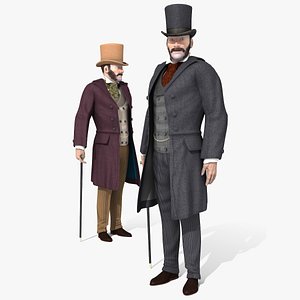 victorian gent - rigged 3D model