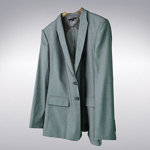 Men's Suit Jacket Gray - 3D Scanned