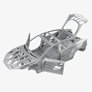 Tesla Model S Frame Rigged 3D Model