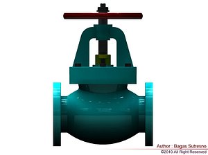 3d model of valve marine jis