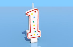 birthday candle cake 3D model