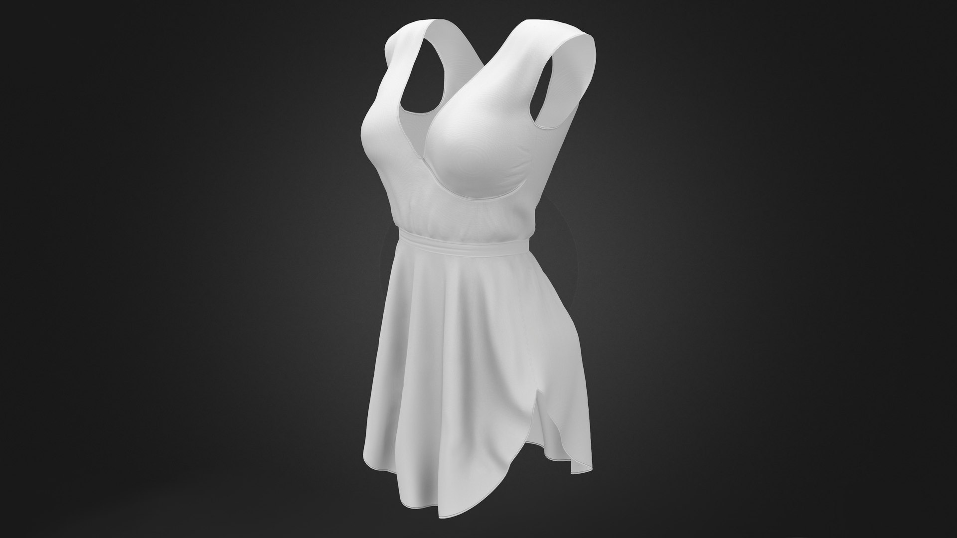 Short Hem Dress 3D Model - TurboSquid 1940494