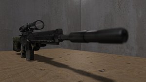 Modern weapon SR25 SR-25 animated