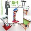 Arcade game machines and table games 5in1 3D model