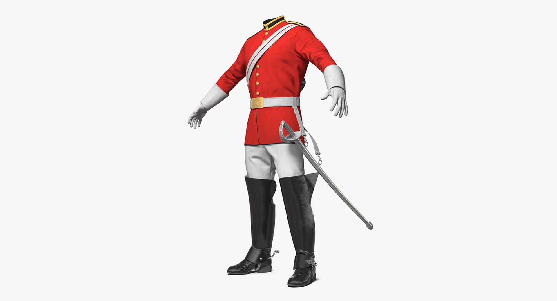 British Cavalry Royal Life Guard Uniform 3D model preview