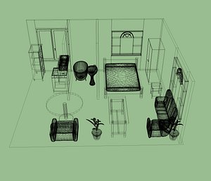 Single bedroom 3D house model