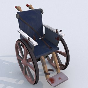 3d model bloody wheelchair uv-map