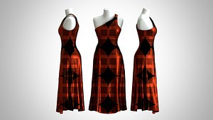 3D Woman Dress 2 Gold Celtic model