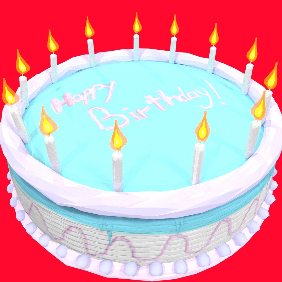 birthday cake 3d obj