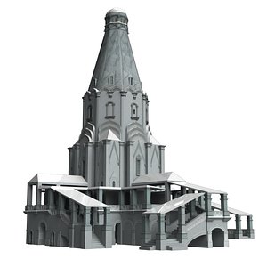 medieval church ascension 3d model