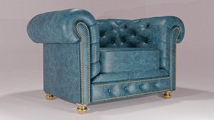 3D chesterfield armchair