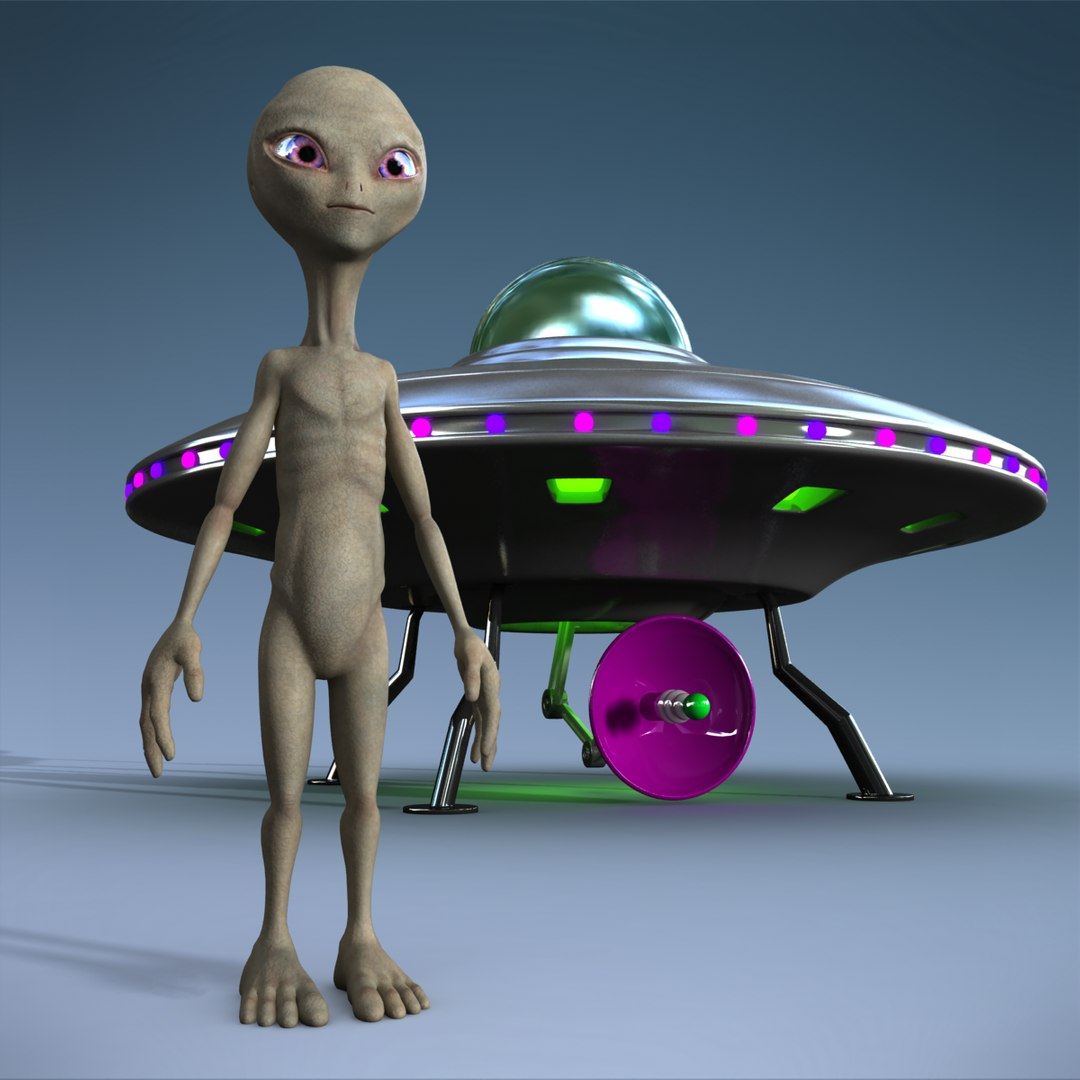 Grey Alien Ufo 3d Max