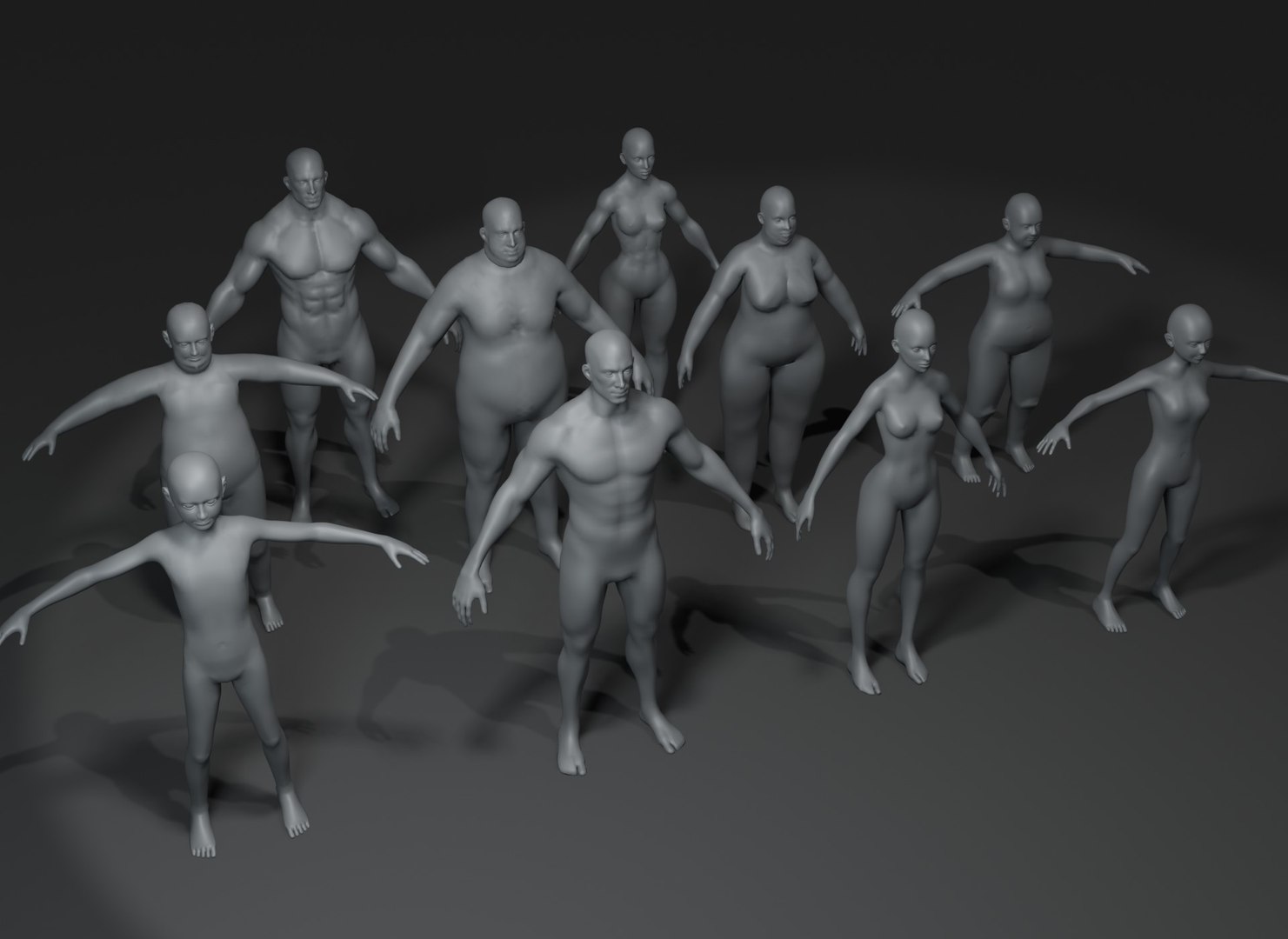 Human Body Base Mesh 40 Models Pack 3D model - TurboSquid 1769322