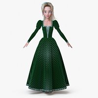 Cartoon Princess Blonde Default Green
