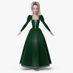 Cartoon Princess Blonde Default Green