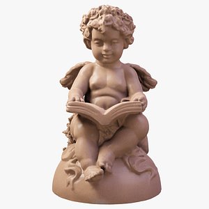 3D Angel reading a book model