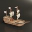 Bateau pirate low-poly