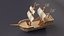 Bateau pirate low-poly