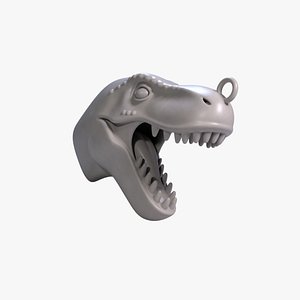 Dinosaur Head Keychain Fierce 3D STL File for Prehistoric Lovers Printable Dino Charm