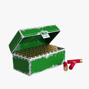 MTM 50 Round AmmoAmmunition Bullet Box Scratched 3D model