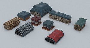 Warehouse - Stored Game Ready PBR Assets model