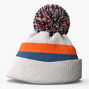 Winter Hat With Pompom Snow White 3D