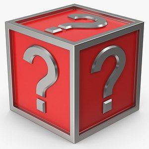 Red Question Mark Cube 3D model