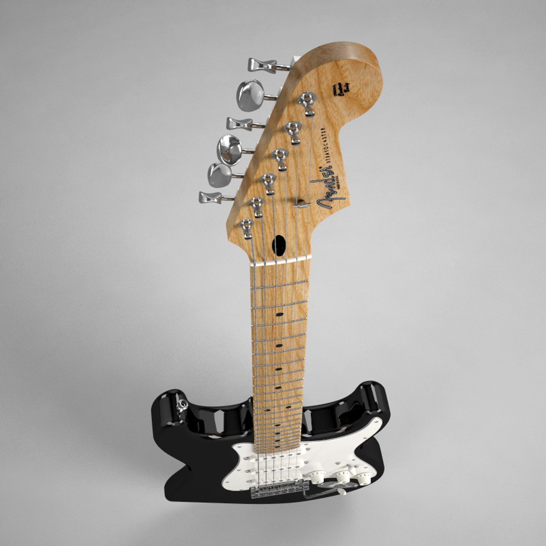 Fender Stratocaster Blackie Guitar 3ds