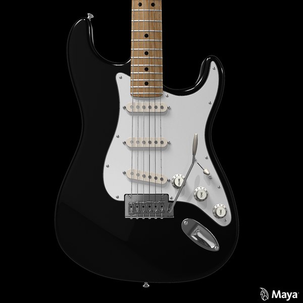 fender stratocaster blackie guitar 3ds