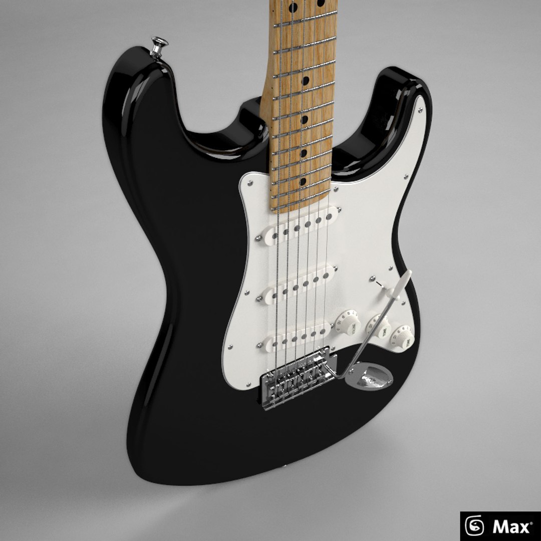 Fender Stratocaster Blackie Guitar 3ds