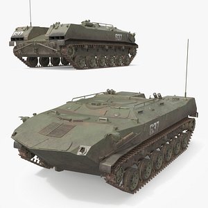 BTR-ZD Amphibious Armored Vehicle Green Rigged