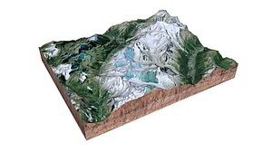 3D model Grandes Jorasses Alps
