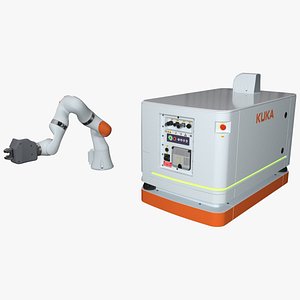 Autonomous Robot KUKA KMR Iiwa with Manipulator Rigged for Cinema 4D