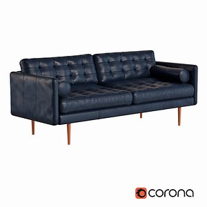 West Elm Monroe Mid-Century Leather Sofa