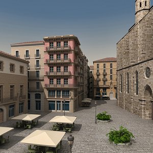 3D Barcelona Scene