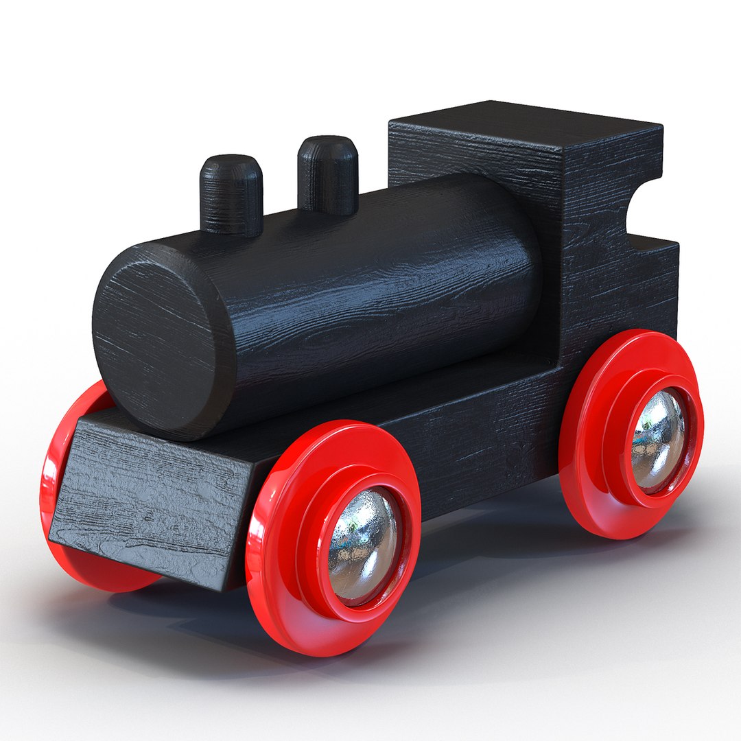 Wooden Toy Train 3 3D model preview